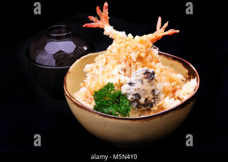 Japanese food style mix tempura and other Stock Photo
