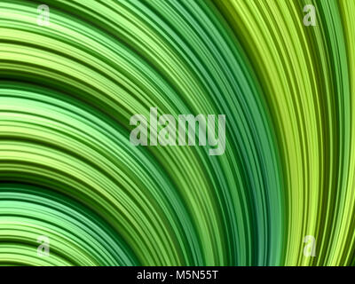 abstract fractal background with gradient green spiral lines Stock Photo