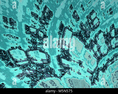 fractal bright art. abstract green background with glitter and wave forms. Stock Photo