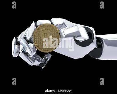 Concept of a robotic mechanical arm. 3D rendering Stock Photo