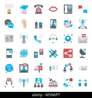 Communication evolution pixel perfect flat icon, isolated on white background Stock Vector
