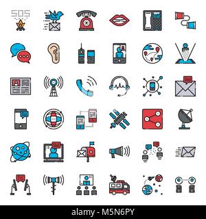 Communication evolution pixel perfect filled outline icon, isolated on white background Stock Vector