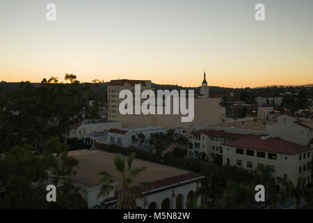 SANTA BARBARA, USA - CIRCA NOVEMBER, 2017: view from Santa Barbara County Courthouse on a autumn evening, travel photo Stock Photo