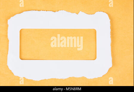 Pieces of  torn note paper sheets with  adhesive sticky tape stuck Stock Photo