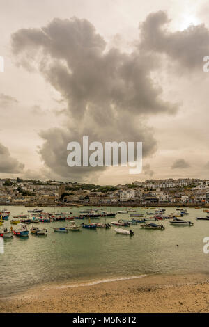 Summer cloud formation building up over St Ives, Cornwall, UK. Stock Photo