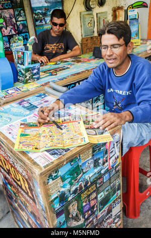 Cancun Mexico,Mexican,Avenida Coba,information kiosk,map,brochure brochures folder folders pamphlet pamphlets information,local attractions,special,Hi Stock Photo