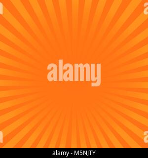 Sunburst orange rays pattern. Radial sunburst ray background vector illustration. Stock Vector