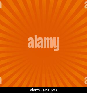 Sunburst orange rays pattern. Radial sunburst ray background vector illustration. Stock Vector