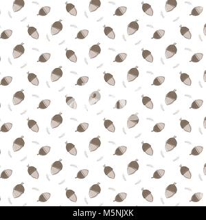 Hand drawn brown acorn background, acorn doddles, sweet doodles digital papers or textile Stock Vector