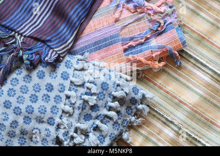 Background made from few nice colored eastern scarfs Stock Photo