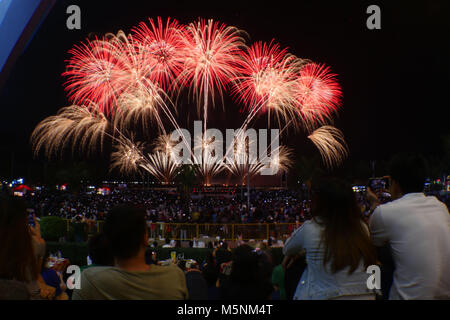 Pasay, Philippines. 24th Feb, 2018. Its Steffes-Ollig Feuerwerke of Germany show one of the most amazing display of the night. They were the 1st runner up from last competition and this show proves it. Credit: George Buid/Pacific Press/Alamy Live News Stock Photo