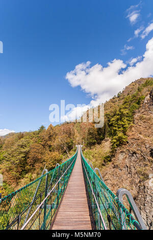 Suspension bridge in Aowanda National Forest Recreation Area, Taiwan Stock Photo
