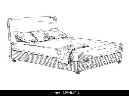 How to draw a bed