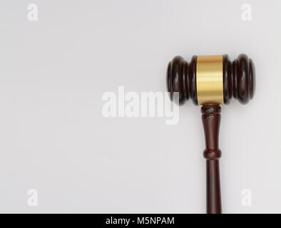 Judge wooden Gavel isolated on white background Stock Photo
