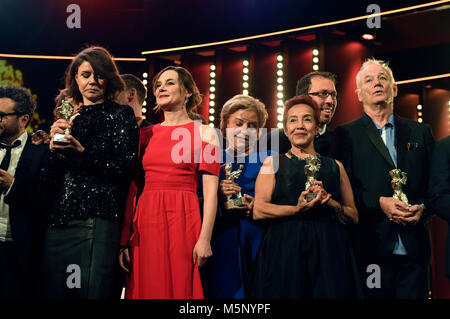Berlin, Germany. 24th February, 2018. Winners during the award ceremony at the 68th Berlin International Film Festival / Berlinale 2018 at Berlinale Palast on February 24, 2018 in Berlin, Germany. Credit: Geisler-Fotopress/Alamy Live News Stock Photo