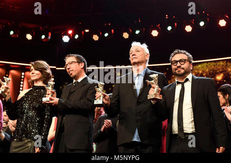 Berlin, Germany. 24th February, 2018. Winners during the award ceremony at the 68th Berlin International Film Festival / Berlinale 2018 at Berlinale Palast on February 24, 2018 in Berlin, Germany. Credit: Geisler-Fotopress/Alamy Live News Stock Photo