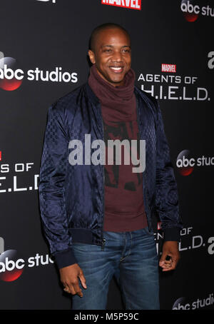 Los Angeles, Ca, USA. 24th Feb, 2018. J August Richards at Marvel's Agents Of S.H.I.E.L.D. 100th Episode Party at Ohm Nightclub in Los Angeles, California on February 24, 2018. Credit: David Edwards/Media Punch/Alamy Live News Stock Photo