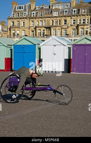 Brighton, UK. 25th Feb, 2018. Thousands of runners braved near freezing temperatures to participate in the Grand Brighton Half Marathon 2018, passing landmarks including the palace pier, marina, ovingdean cliffs, the royal pavilion, west pier and the lagoon, in Brighton and Hove, UK. Credit: N Pope - Editorial/Alamy Live News. Stock Photo