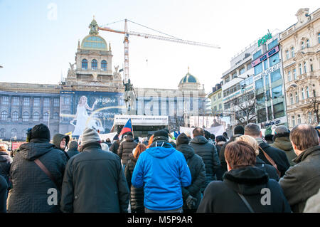 Prague, Czech Republic, 25 February 2018, Demonstration for Freedom, Credit: josef pliva/Alamy Live News Stock Photo