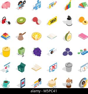 Set task icons set, isometric style Stock Vector