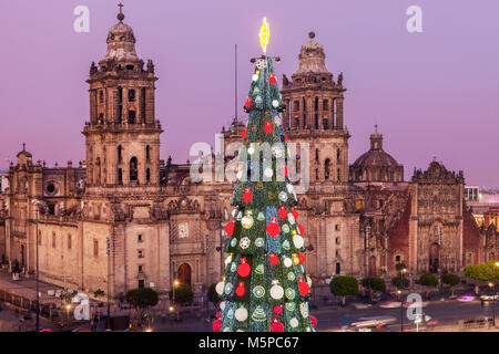 mexico christmas city cathedral metropolitan zocalo center alamy tree