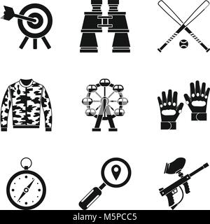 Target icons set, simple style Stock Vector