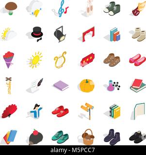 Old stuff icons set, isometric style Stock Vector