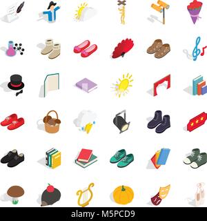 Garment icons set, isometric style Stock Vector