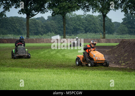 The Netherlands. Mariënvelde. 12-08-2017. Dutch Championship lawn mower racing. Stock Photo