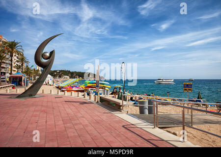 L'Esguard Monument and promenade in resort sea town of Lloret de Mar on Costa Brava in Catalonia, Spain Stock Photo