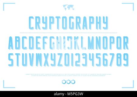 3d style alphabet letters and numbers. vector, accented font type design. contemporary lettering symbols. stylish, textured typesetting. regular, sans Stock Vector