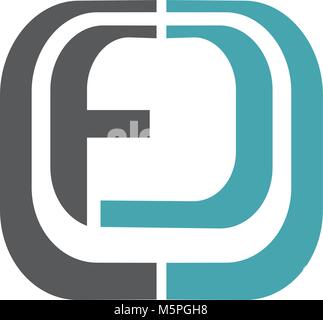 Letter PF FD Modern Stock Vector