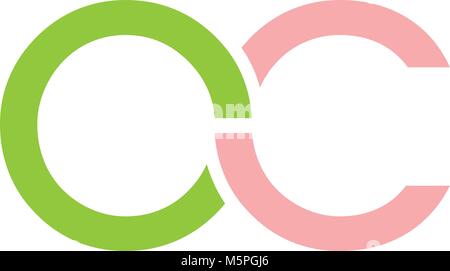 Letter OC Simple Stock Vector