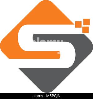 Letter S Digital Technology Stock Vector
