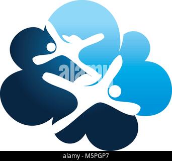 Parachutist Logo Design Template Vector Stock Vector