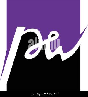 Letter PW Stock Vector