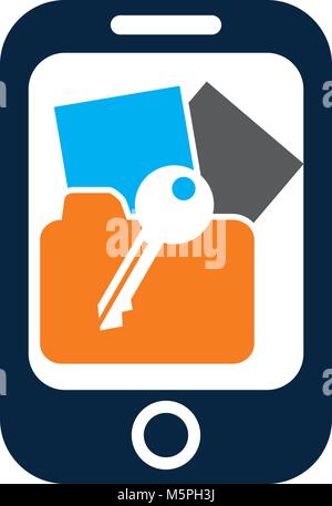 Data Protection Phone Stock Vector