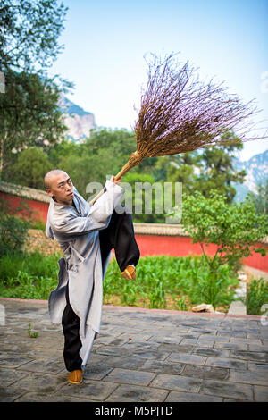 Shaolin monk in training Stock Photo