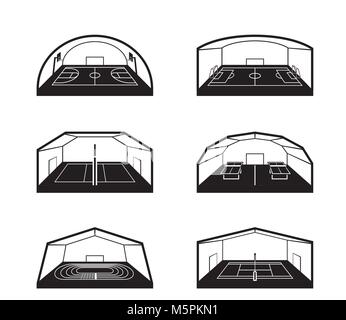 Covered sports facilities - vector illustration Stock Vector
