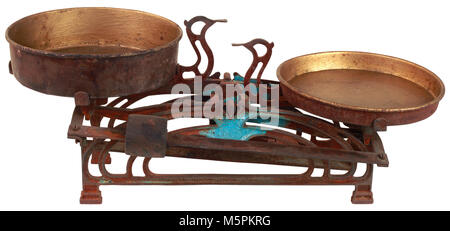 Rusty Old Kitchen Scale Front Side Stock Photo