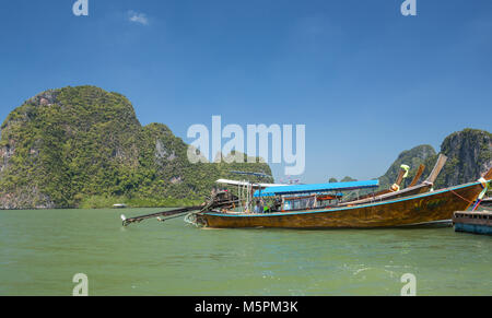 Ko Panyi is a fishing village in Phang Nga Province, Thailand, notable for being built on stilts by Indonesian fishermen with a population of 360 fami Stock Photo