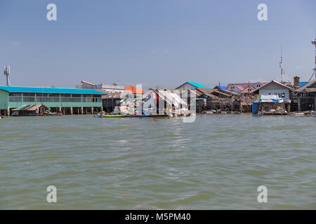 Ko Panyi is a fishing village in Phang Nga Province, Thailand, notable for being built on stilts by Indonesian fishermen with a population of 360 fami Stock Photo