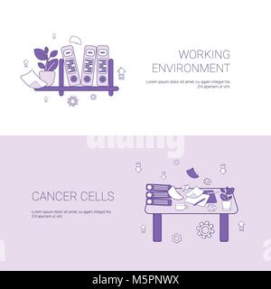 Working Environment And Workplace Concept Template Web Banner With Copy Space Stock Vector