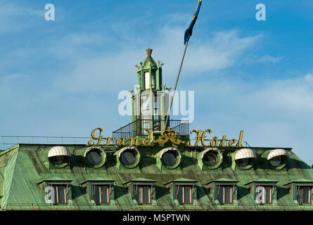 Roof of the Grand Hotel (1874) in Stockholm, Sweden Stock Photo