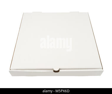 Pizza box template on white background, isolated Stock Photo