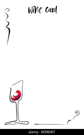 Silhouette wine glass color red wine. Vector. Stock Vector