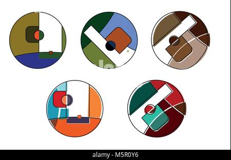 Set of round vector logo. Stock Vector