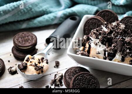 Ice Cream with Oreo Cookies Stock Photo