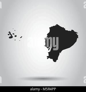 Ecuador vector map. Black icon on white background. Stock Vector
