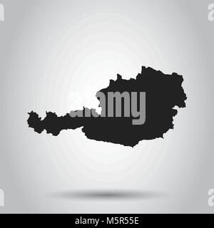 Austria vector map. Black icon on white background. Stock Vector